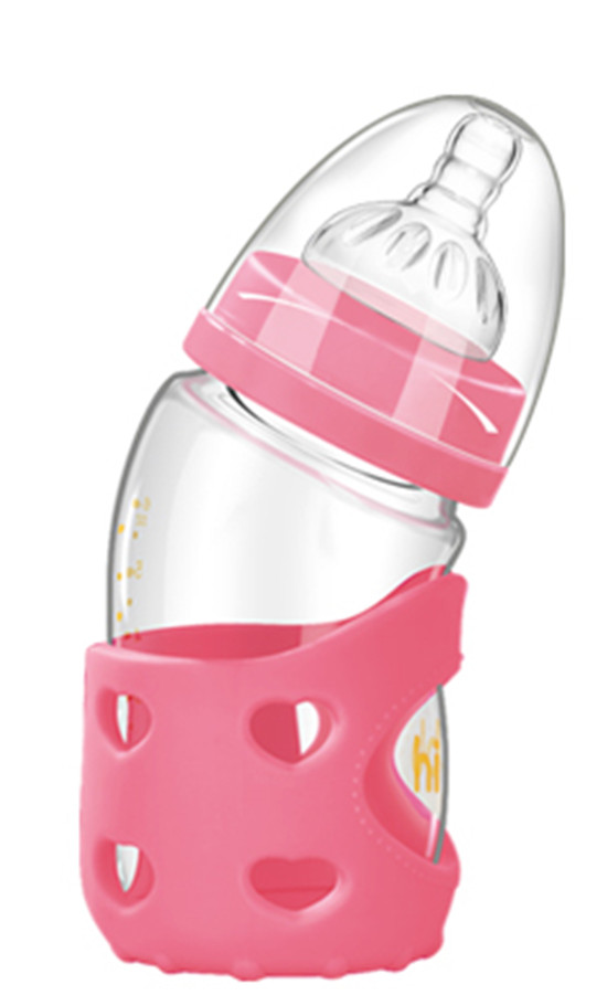 浩一貝貝新生兒彎頭寬口防脹氣奶瓶紅色160ml